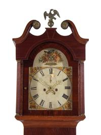 A Federal Oak and Mahogany Tall Case Clock