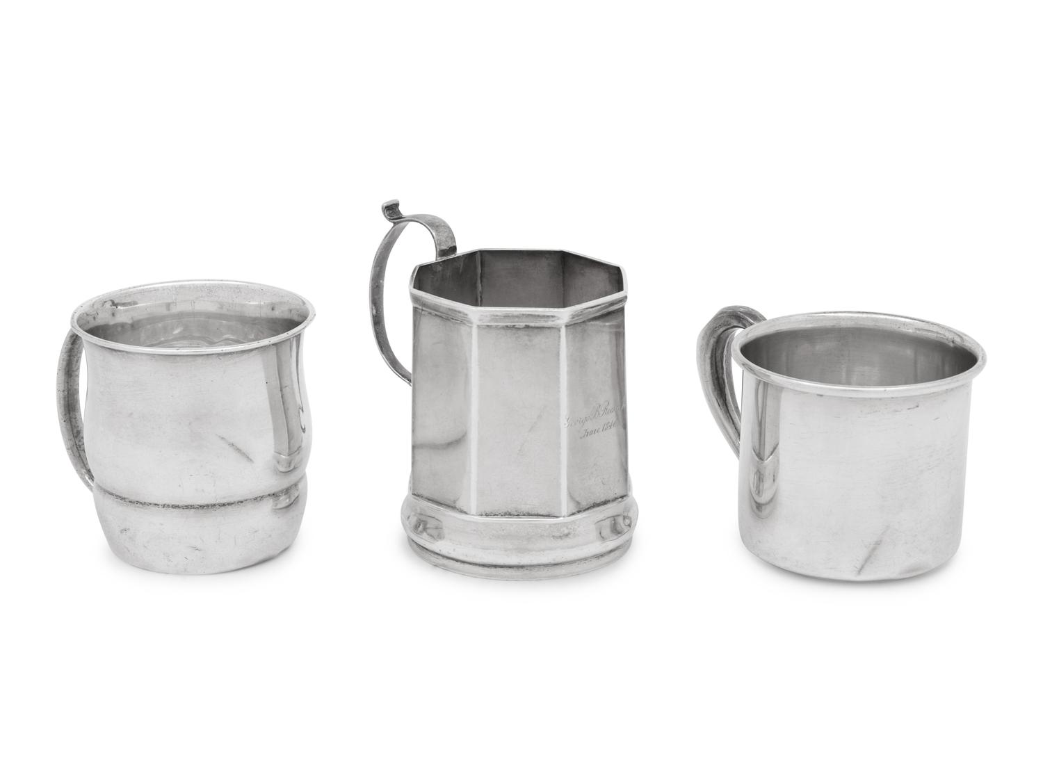 Three American Silver Children's Cups