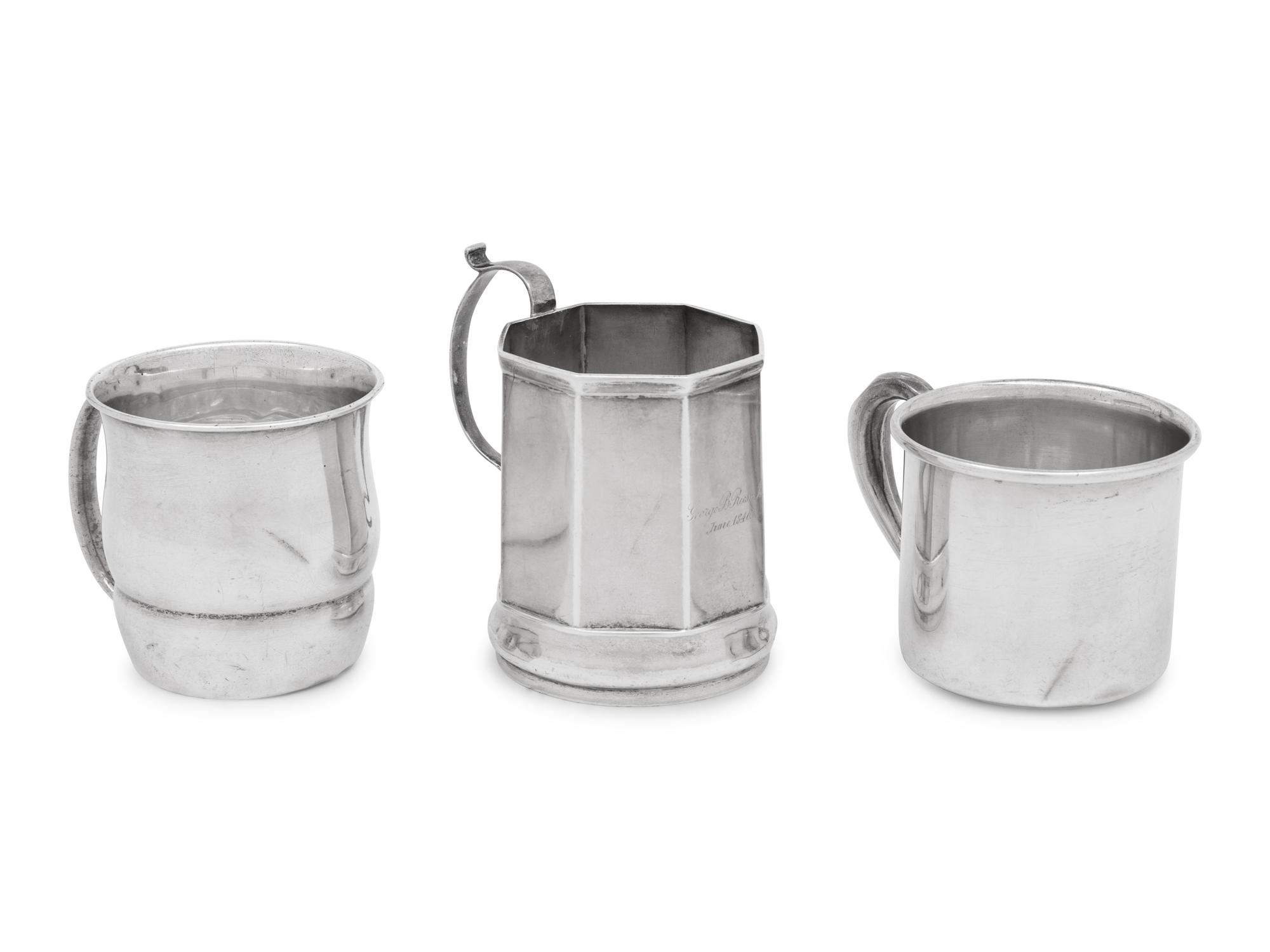 Three American Silver Children's Cups