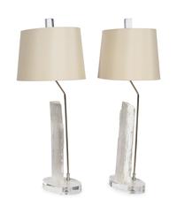 A Pair of John-Richard Selenite and Acrylic Table Lamps