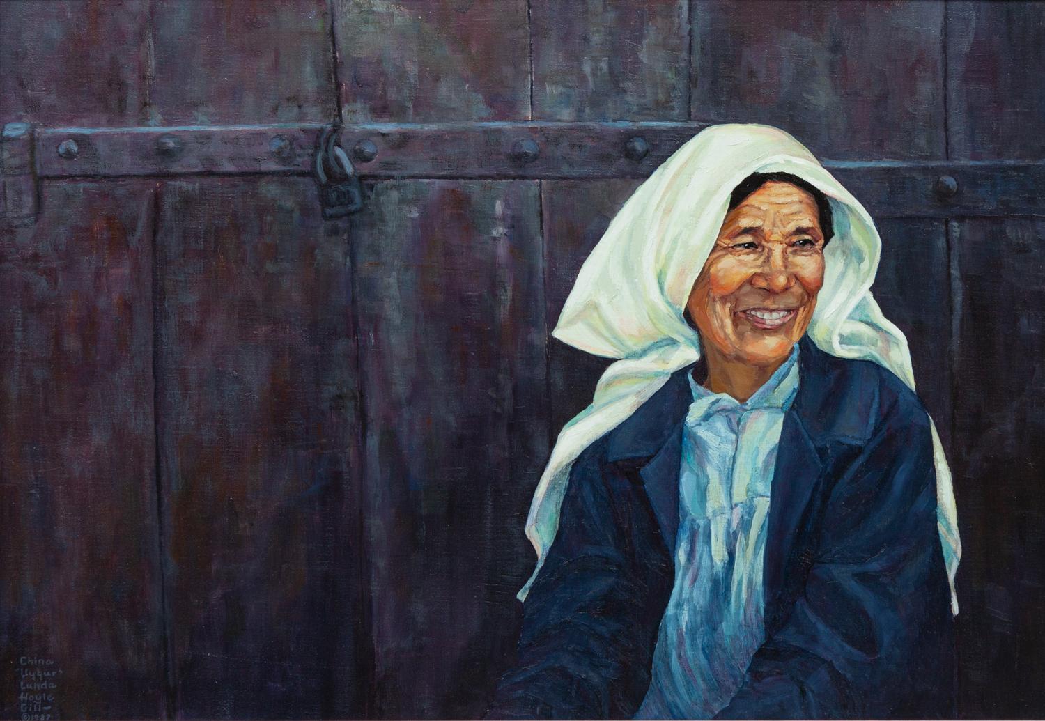 Uygur Woman - White Scarf