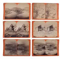[EARLY PHOTOGRAPHY]. A group of 19 stereoviews highlighted by images of the Saint Paul, Minnesota Ice Carnival and the aftermath of the Johnstown Flood, Pennsylvania.
