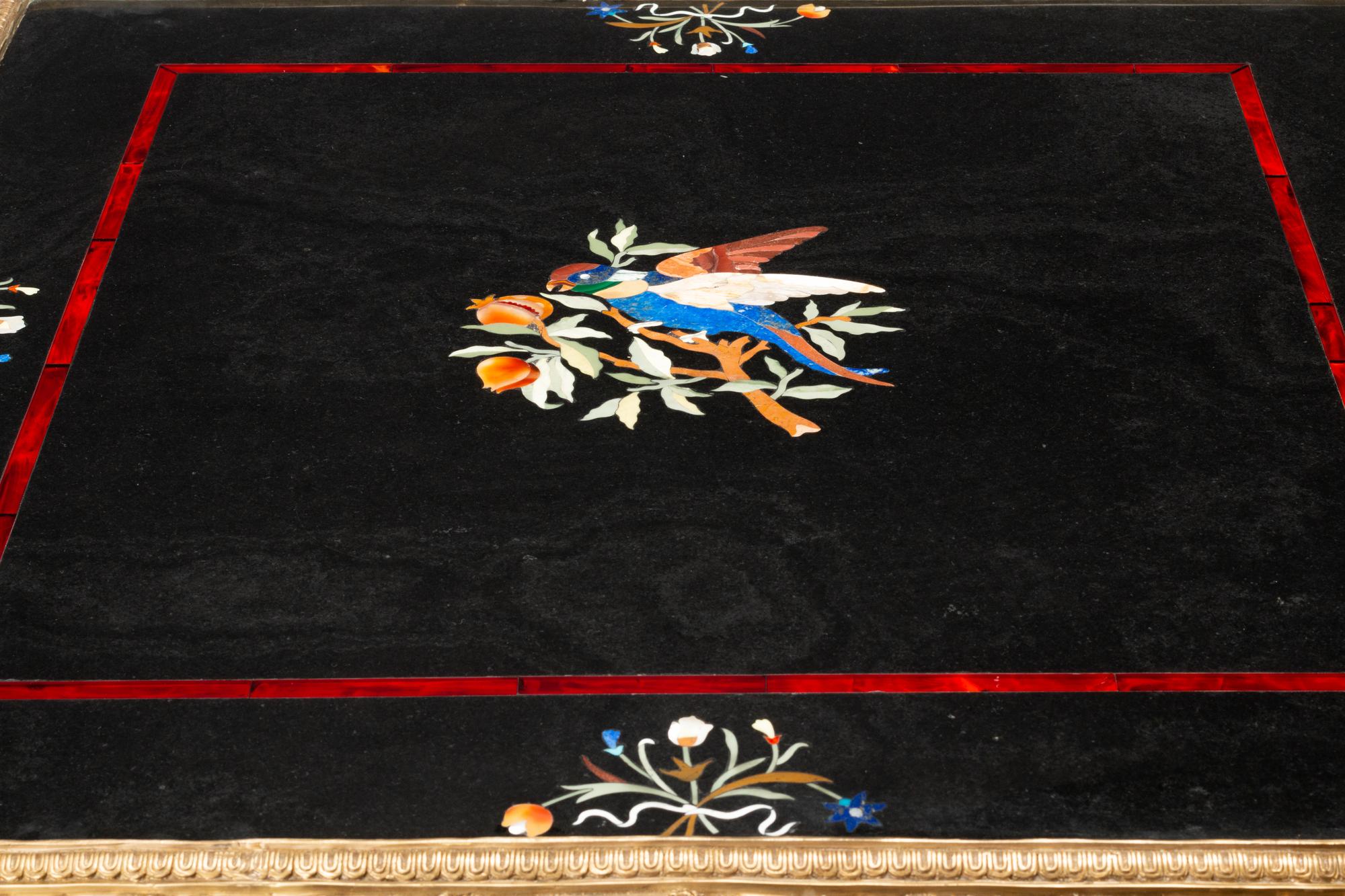 A Louis XV Style Gilt Bronze and Specimen Marble Table