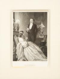 A Set of Four French Engravings of Courting Aristocrats in Ebonized and Giltwood Frames