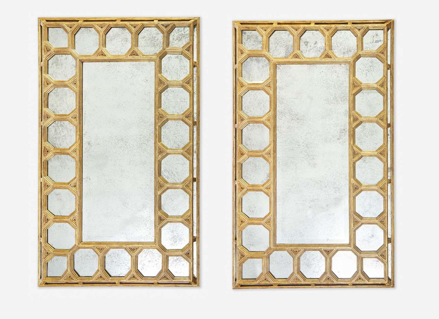 A pair of Spanish style giltwood mirrors, modern