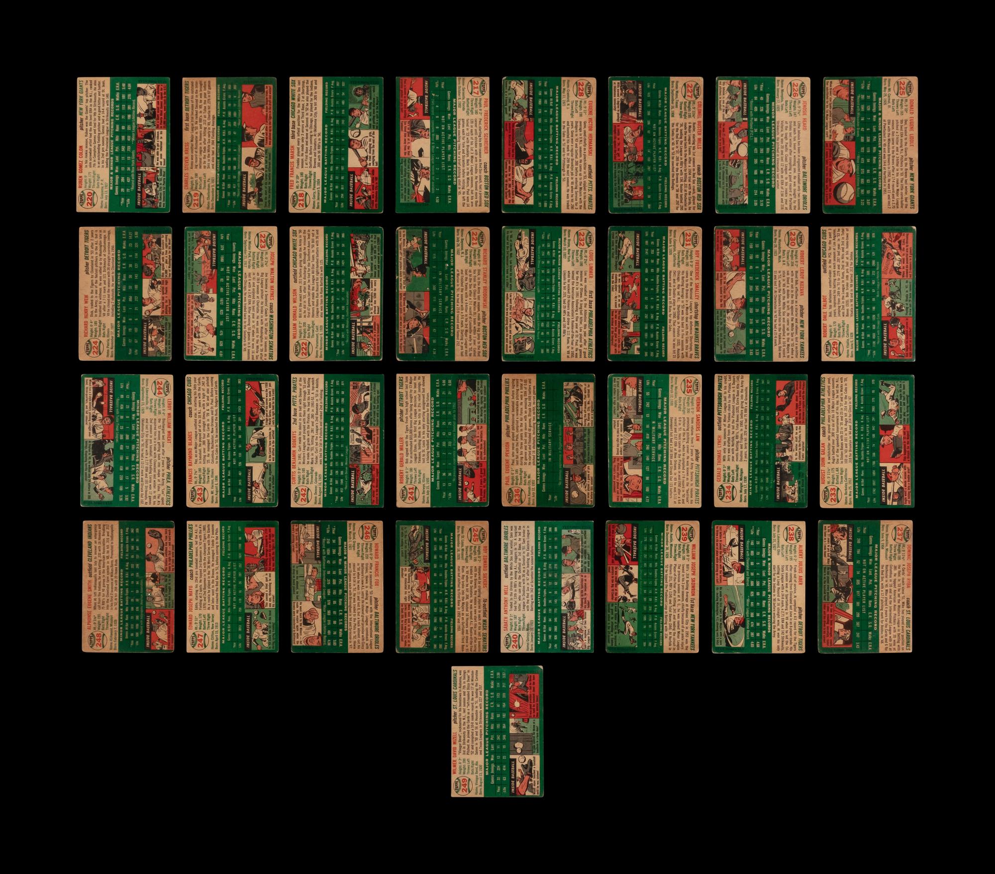 A Near Set of 1954 Topps Baseball Cards (243/250)