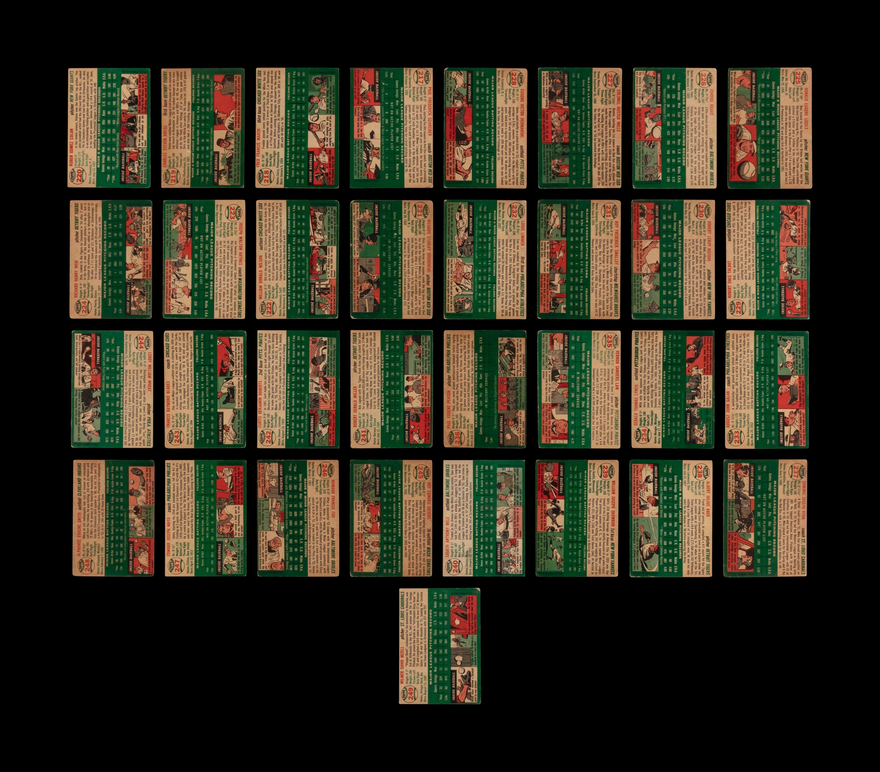A Near Set of 1954 Topps Baseball Cards (243/250)