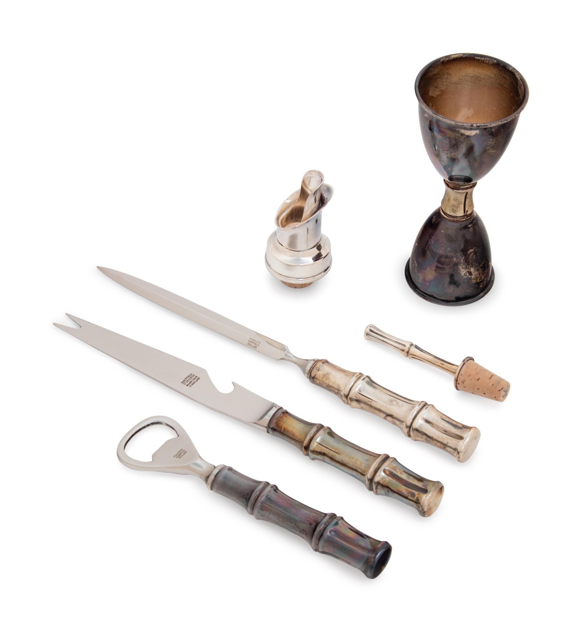 A Group of Five Tiffany & Co. Silver Bamboo Pattern Articles