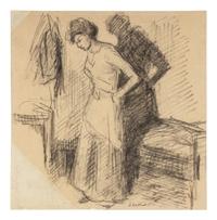Maximilien Luce (French, 1858-1941) — La Toilette (a double-sided drawing)