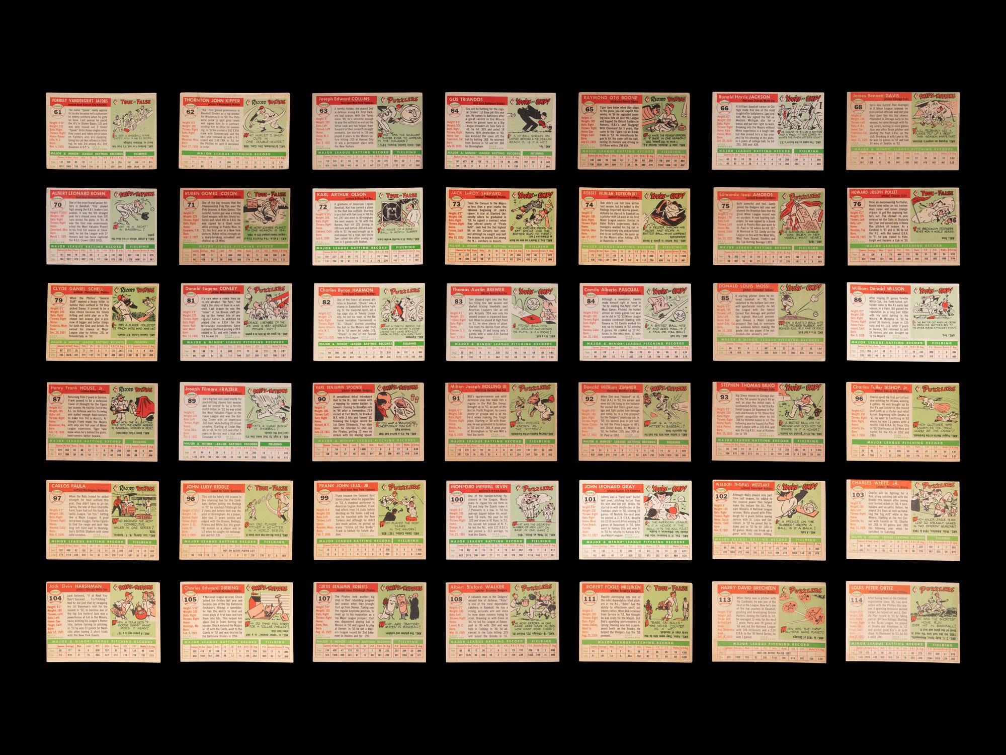 A Group of 140 1955 and 1956 Topps Baseball Cards Including Multiple Hall of Famers and High Numbers,