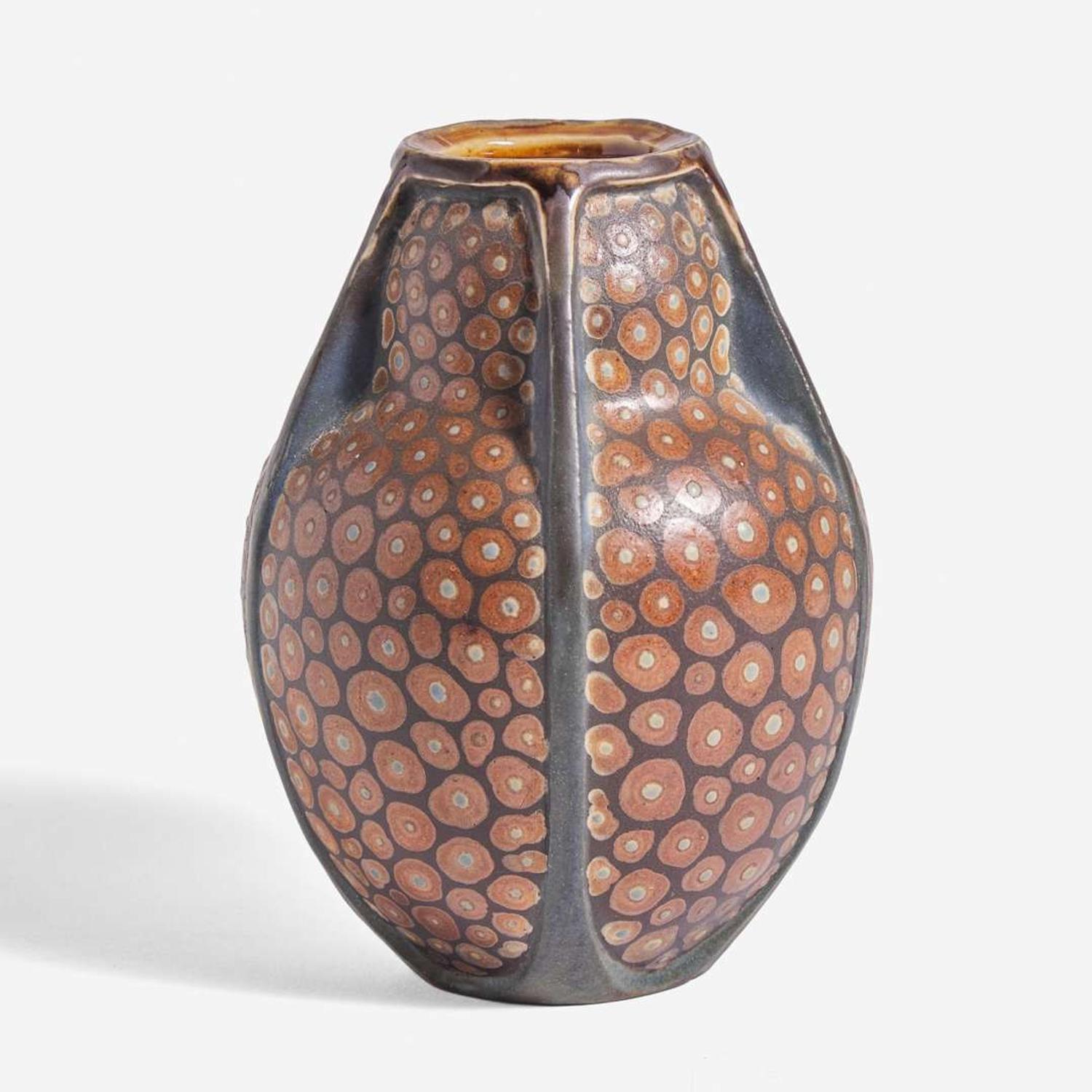 Martin Brothers (English, active 1873-1914) Double Gourd Buttressed Vase, Martin Brothers, UK, 1903