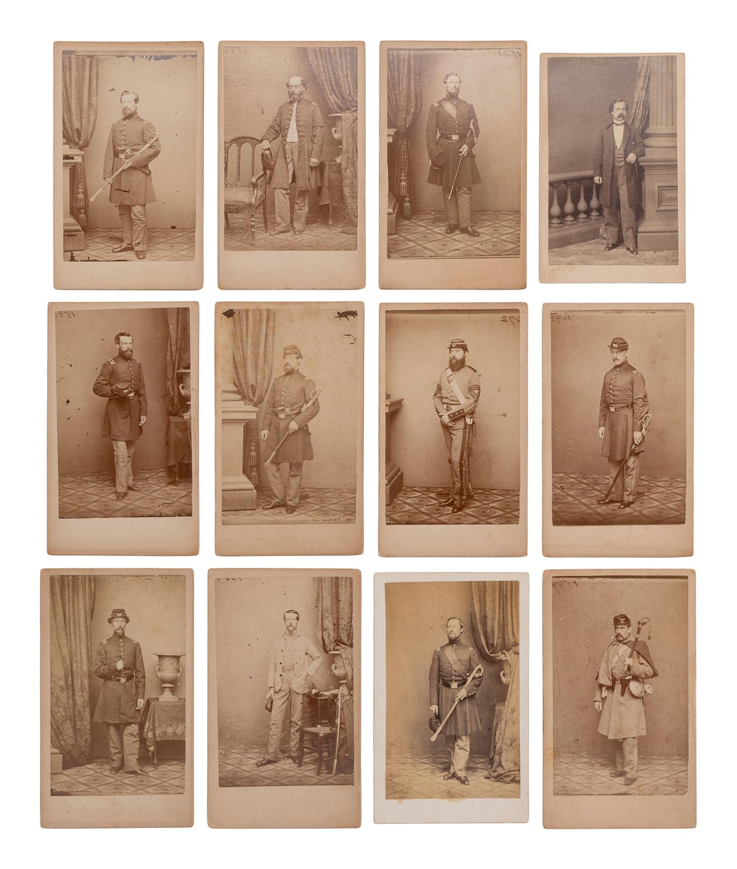 [CIVIL WAR]. A group of 30 CDVs, incl. identified members of the 7th New York State Militia.