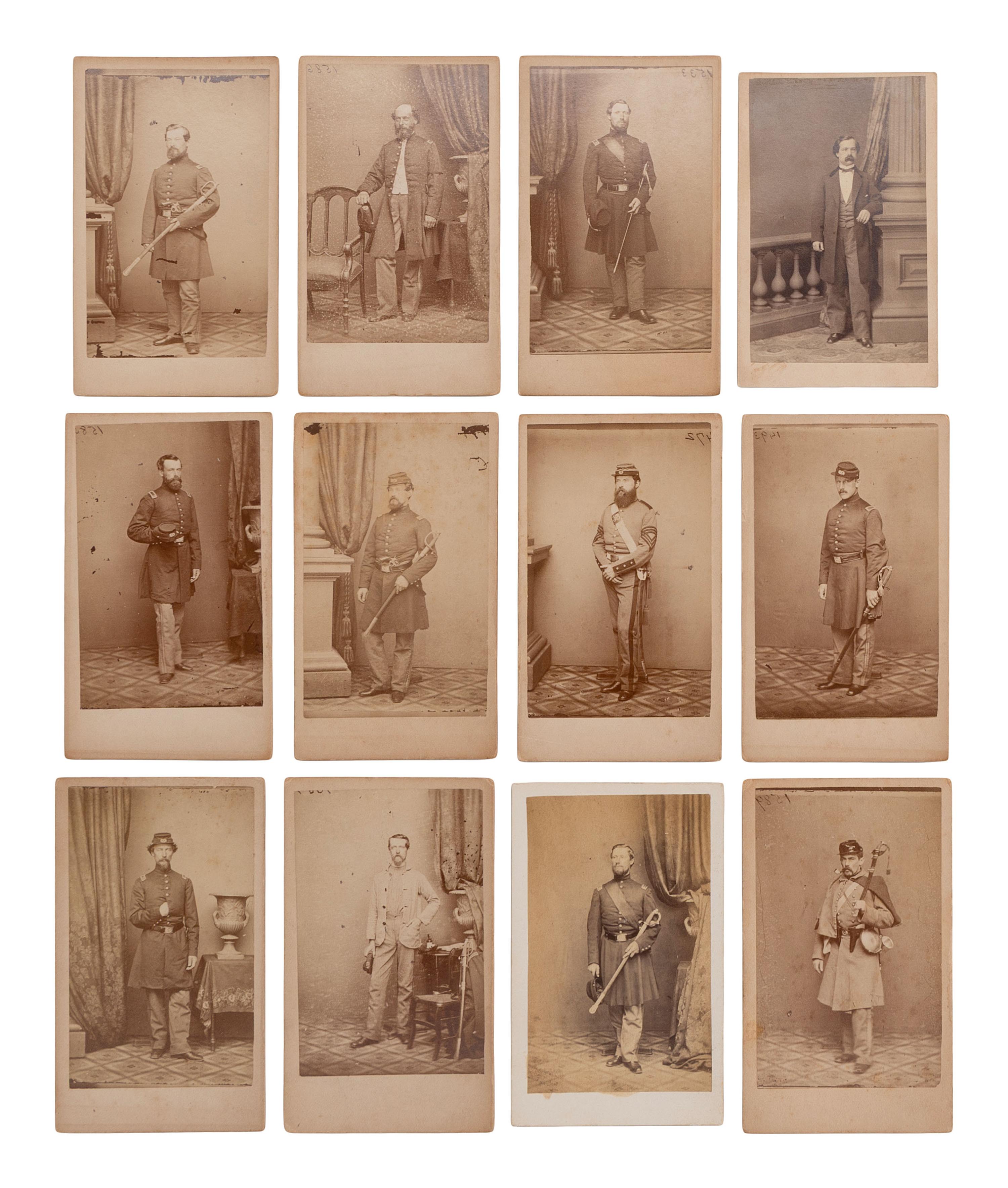 [CIVIL WAR]. A group of 30 CDVs, incl. identified members of the 7th New York State Militia.