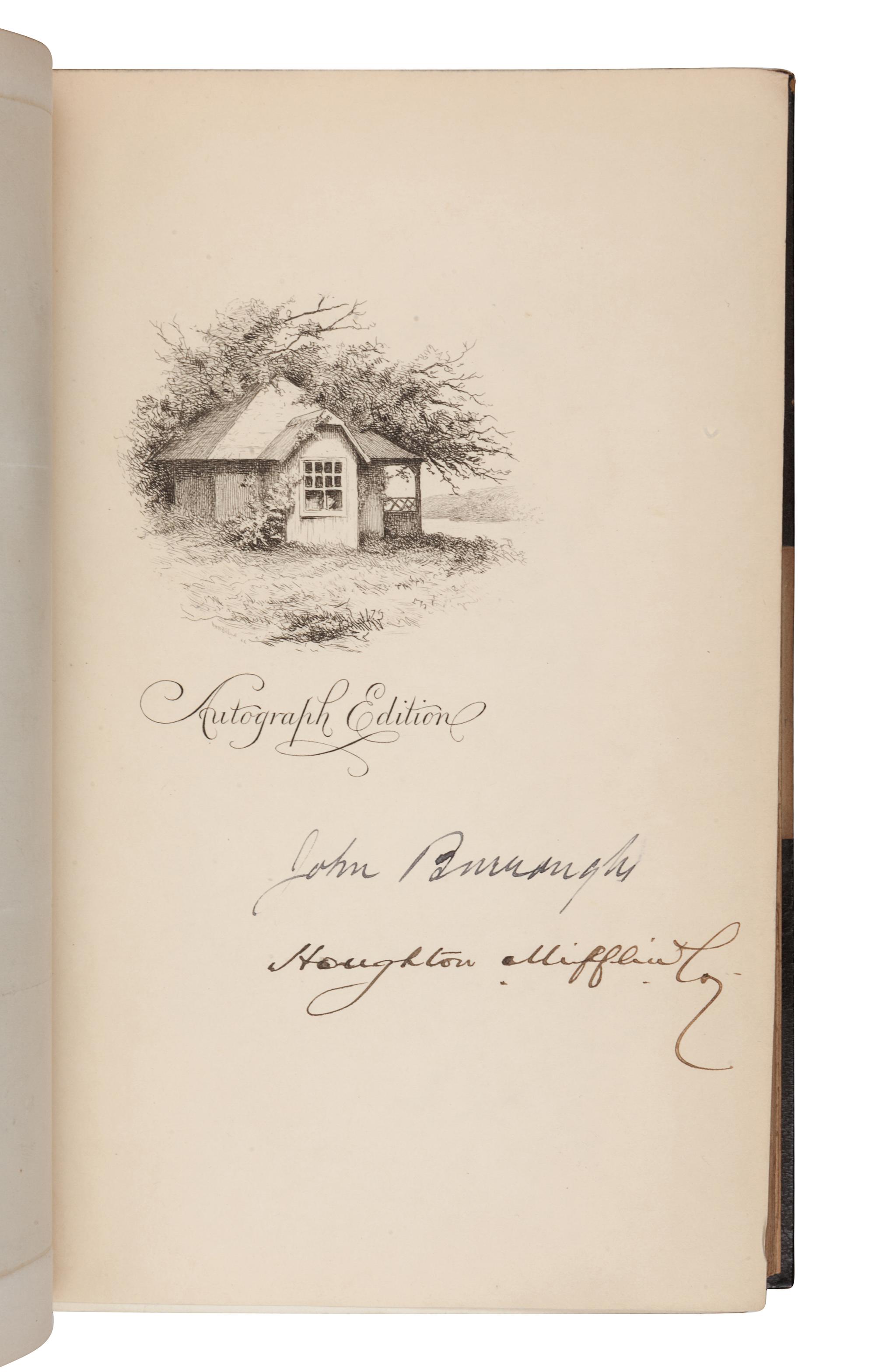 [BINDINGS]. BURROUGHS, John (1837-1921). Writings. Boston and New York: Houghton, Mifflin and Company, 1904-1922.