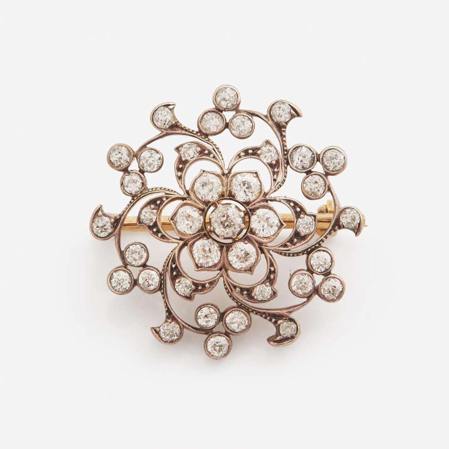 A Gold and Diamond Brooch Victorian, c.1915