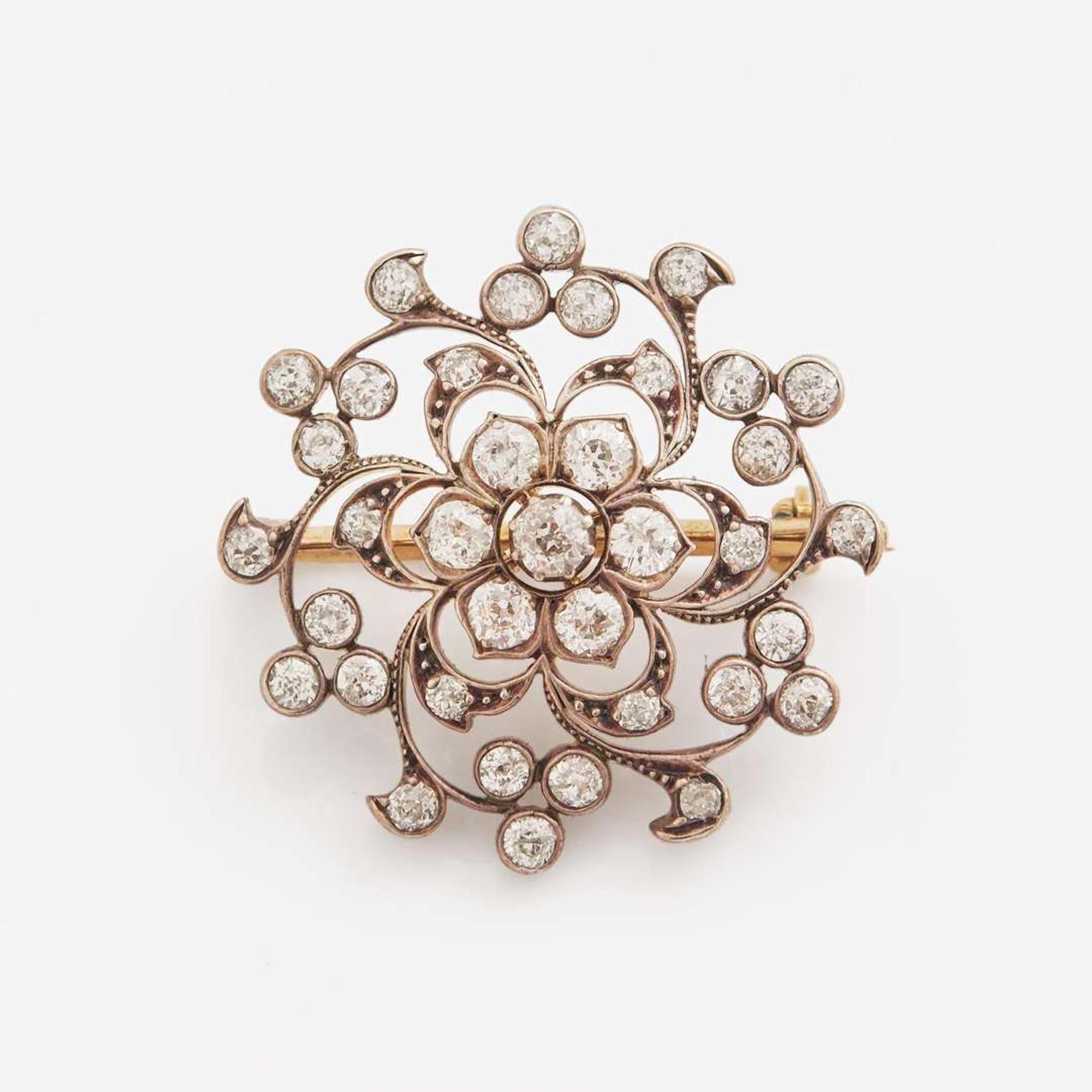 A Gold and Diamond Brooch Victorian, c.1915