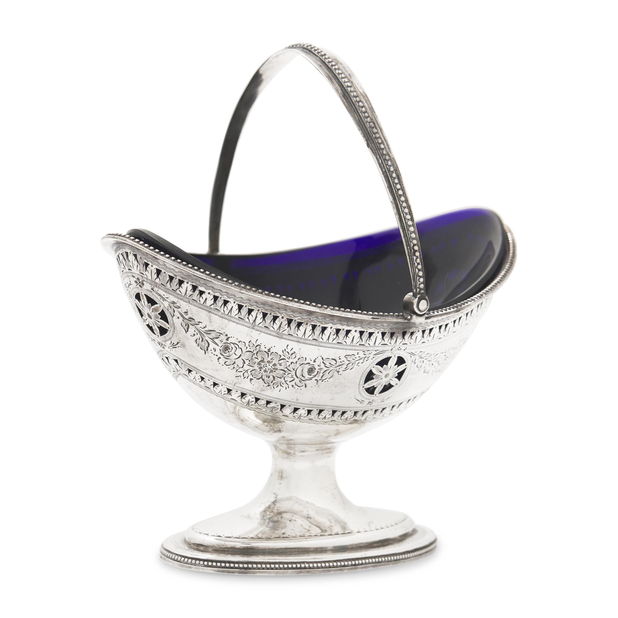 A George III Engraved and Pierced Silver Sugar Basket