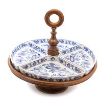 A Villeroy & Boch Transfer-Printed Porcelain Condiment Set With Stand