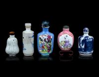 Five Chinese Porcelain Snuff Bottles