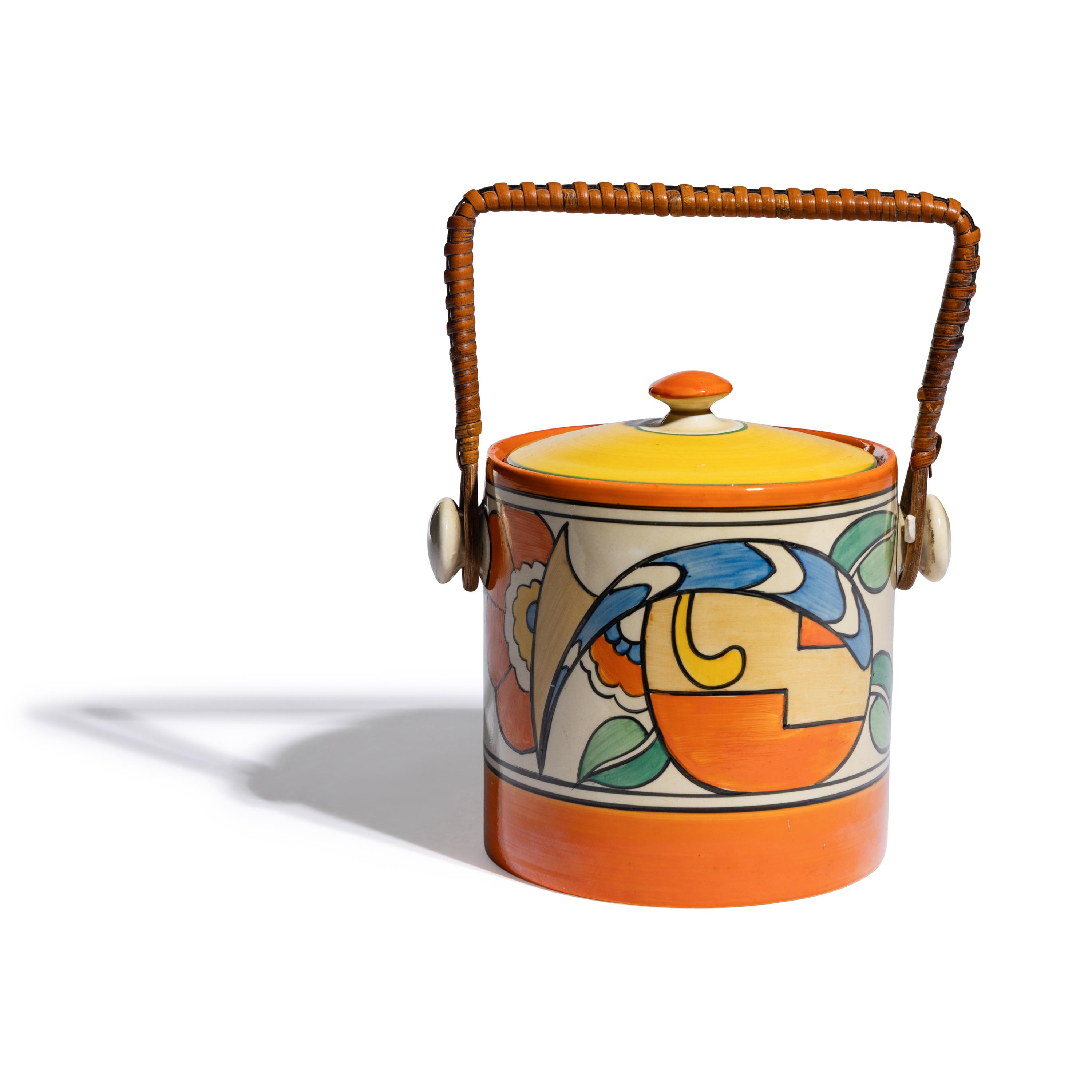 Clarice Cliff (English, 1899-1972) — Zap pattern biscuit basket