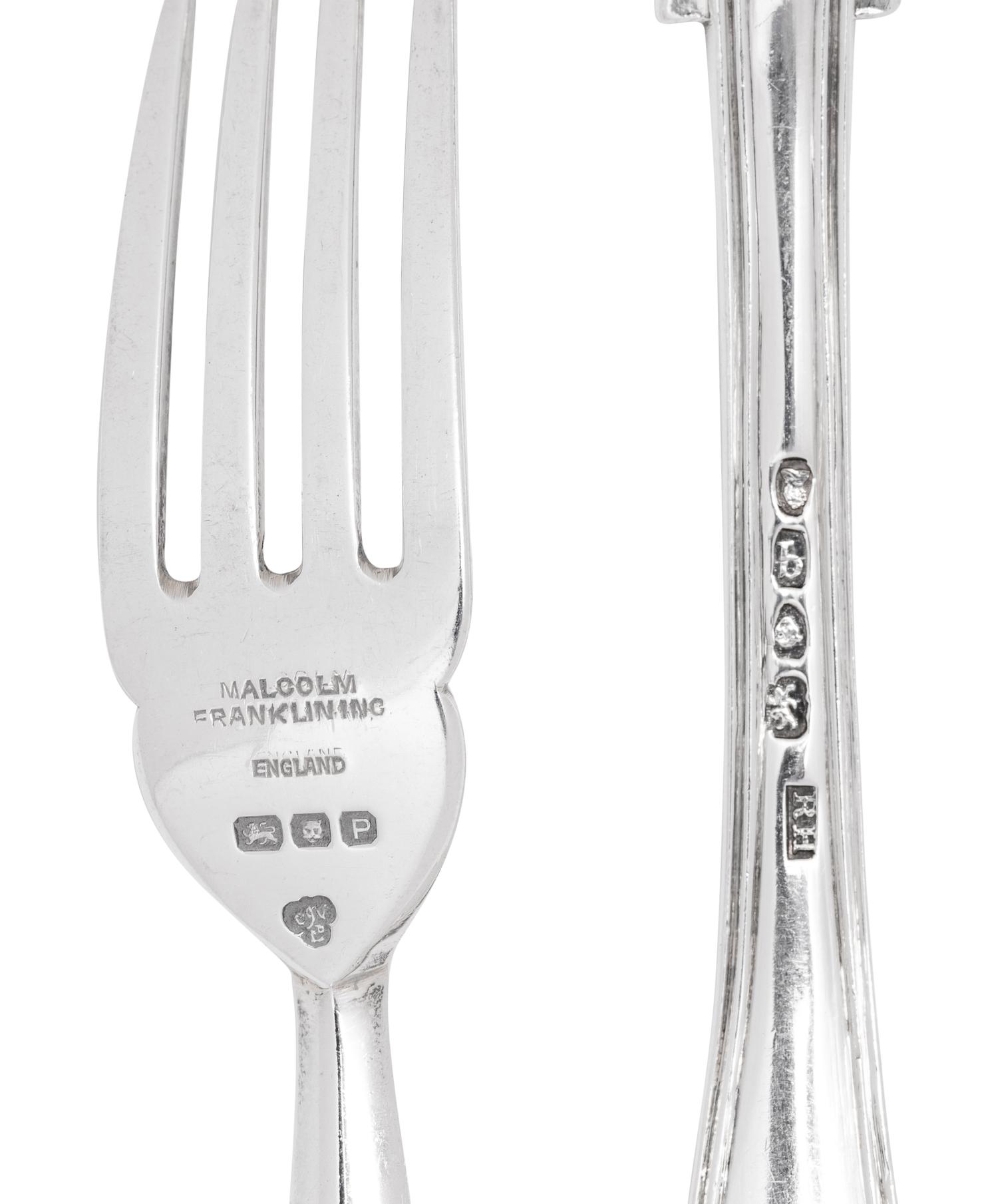 A Group of English Silver Flatware Articles