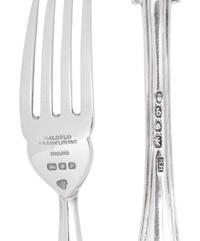 A Group of English Silver Flatware Articles