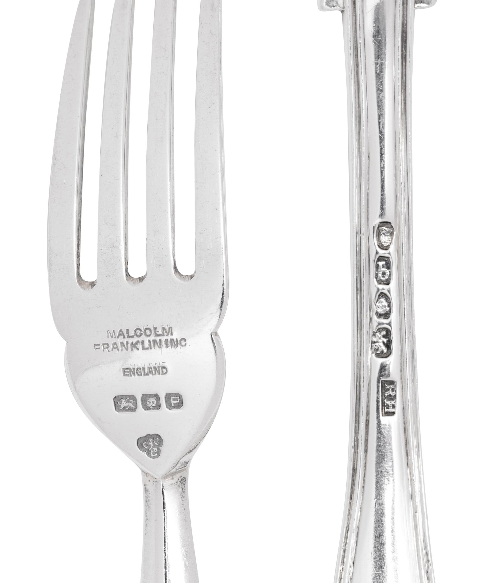 A Group of English Silver Flatware Articles