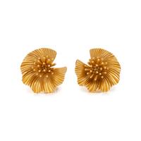 YELLOW GOLD FLORAL EARCLIPS