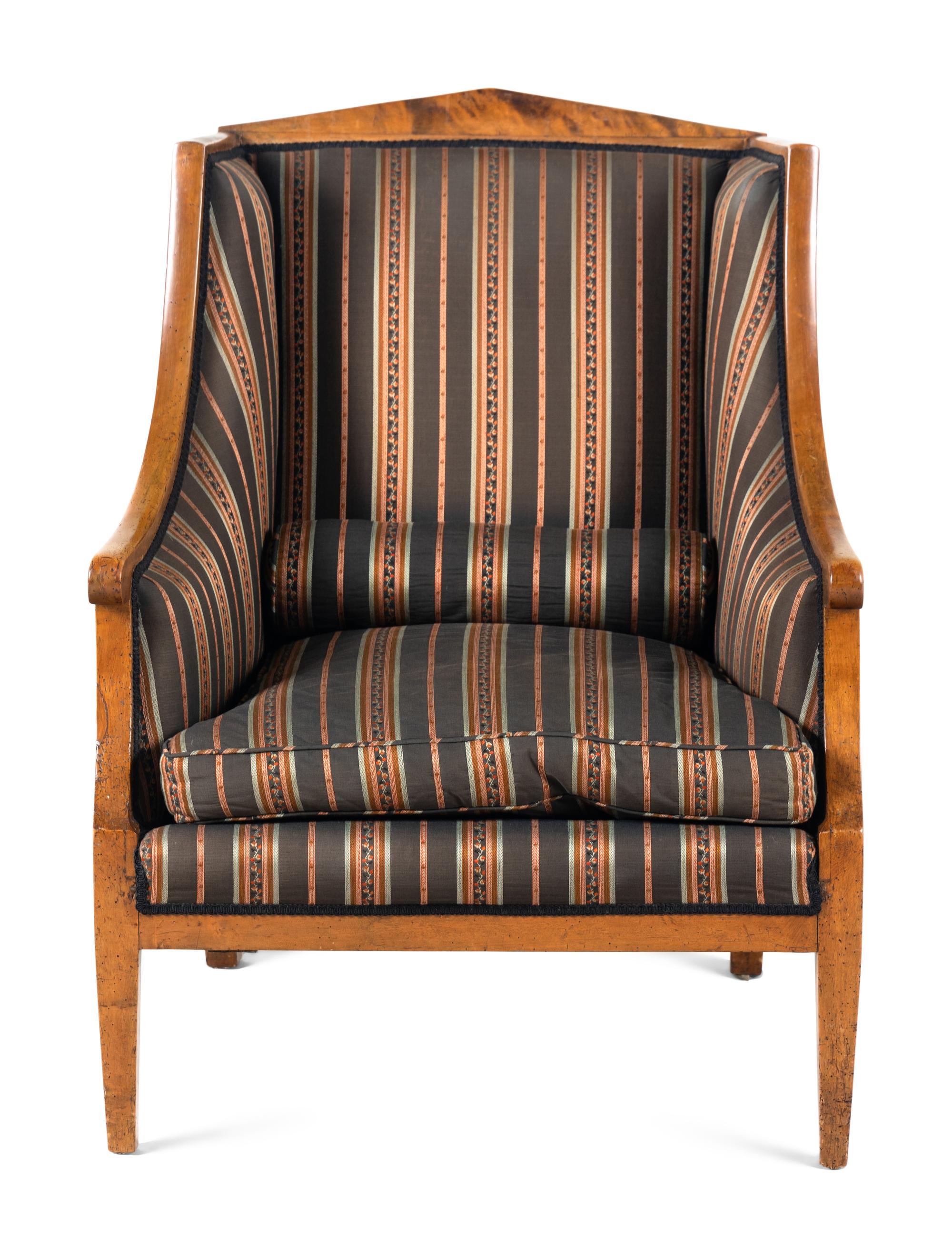 A Biedermeier Birch Armchair