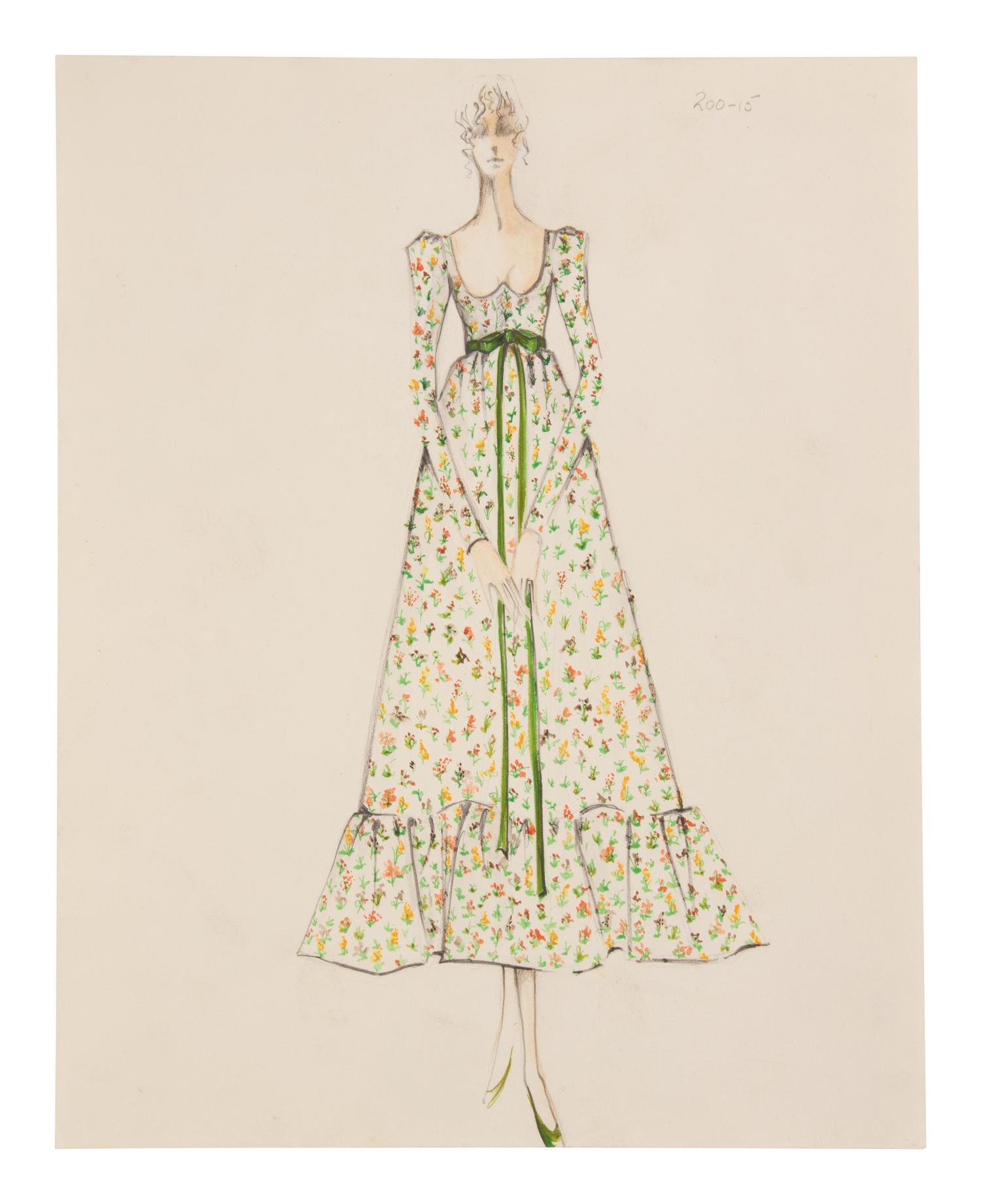 Four Issey Miyake for Geoffrey Beene Fashion Illustrations, Late 1960s-1970