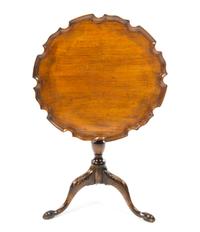 A Chippendale Style Mahogany Tilt-Top Tea Table Height 27 1/2 x diameter of top 26 inches. — 19TH CENTURY