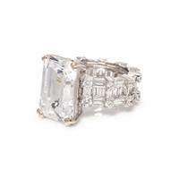 CUBIC ZIRCONIA AND DIAMOND RING