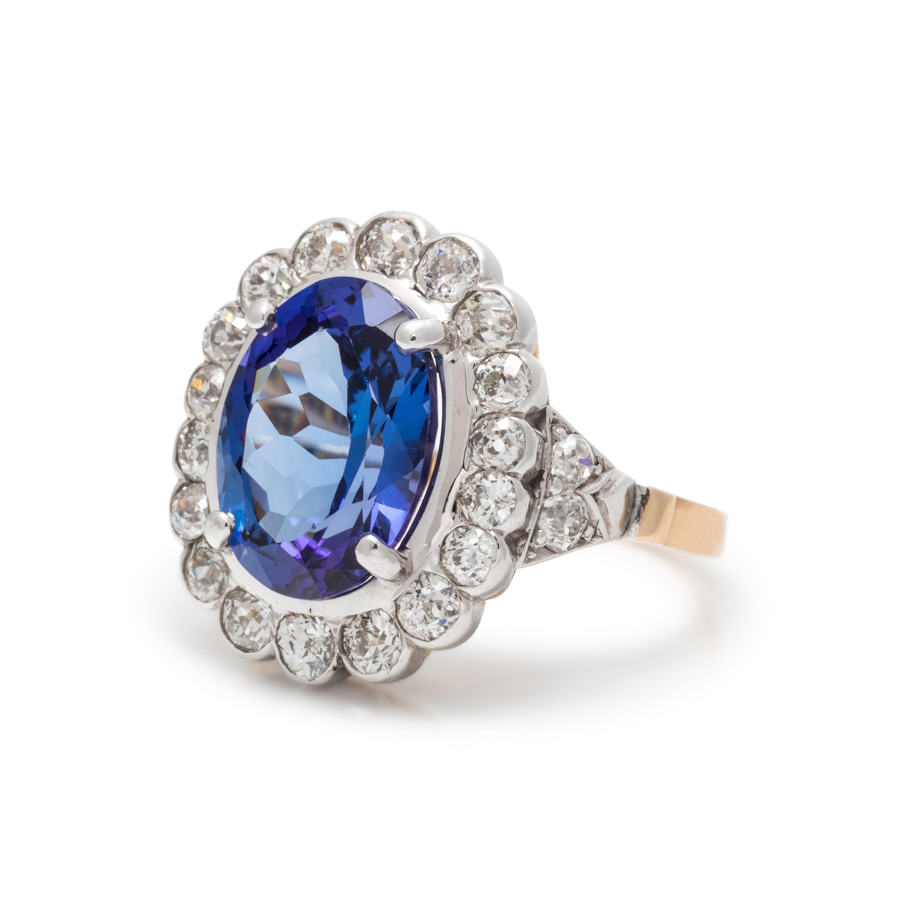 TANZANITE AND DIAMOND RING