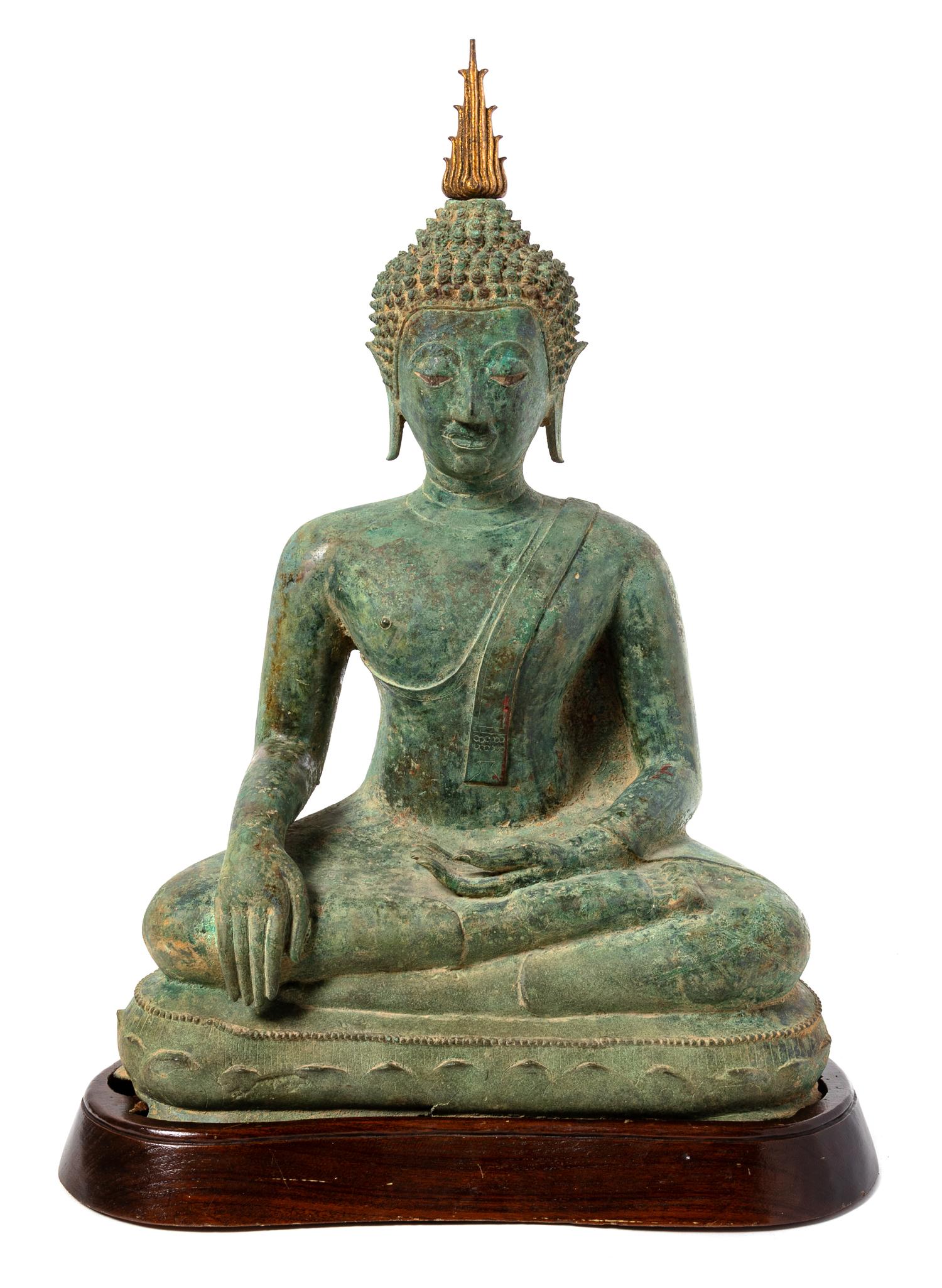 A Thai Bronze Figure of Seated Buddha Height 24 inches. — CHENGSENG PERIOD, 15TH CENTURY