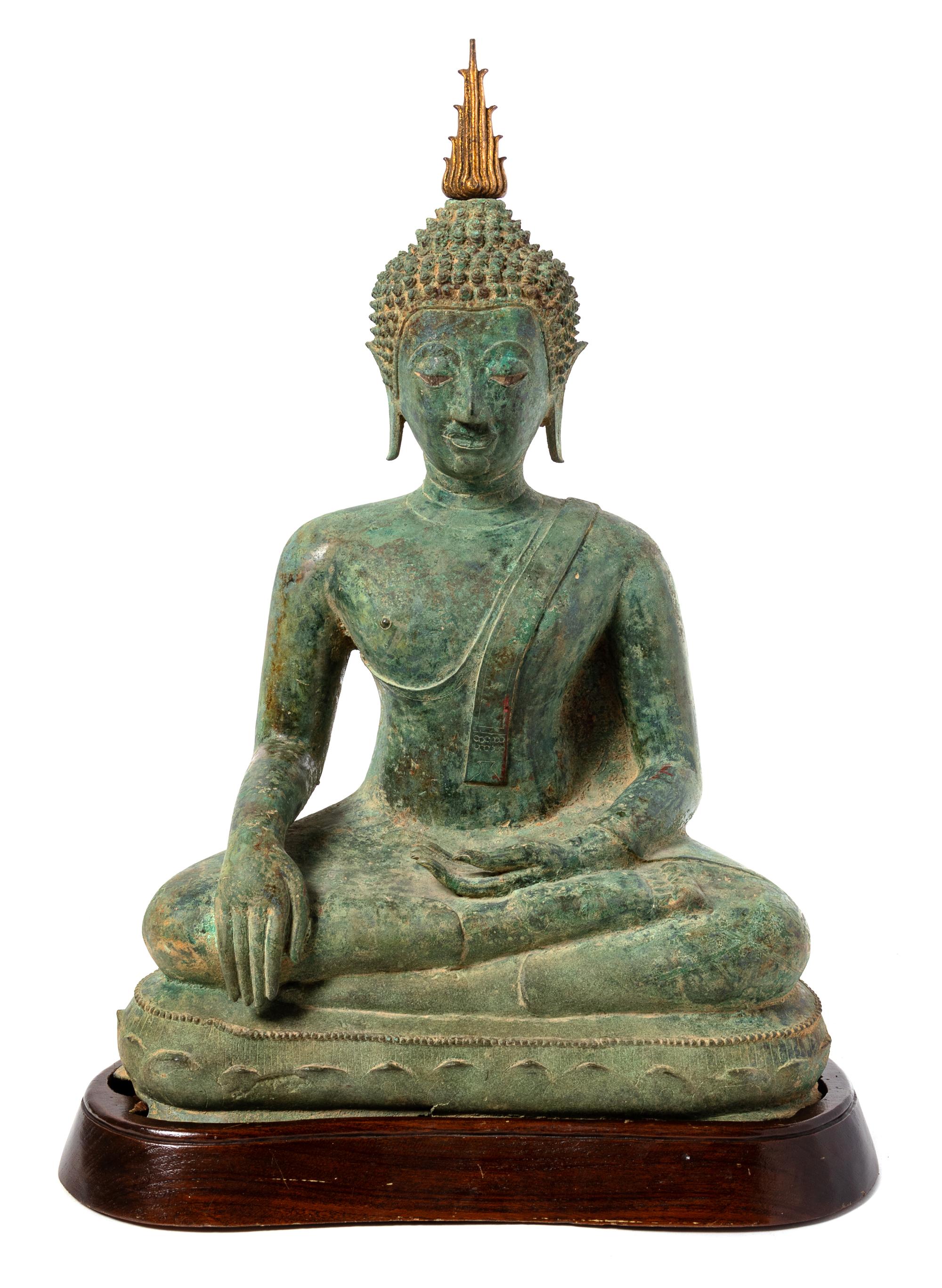 A Thai Bronze Figure of Seated Buddha Height 24 inches. — CHENGSENG PERIOD, 15TH CENTURY