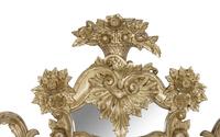 A Pair of Large Ralph Lauren Louis XV Style Silvered Parclose Overmantel Mirrors