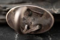 Navajo Silver and #8 Turquoise Cuff Bracelet and Ring, Marked UITA22