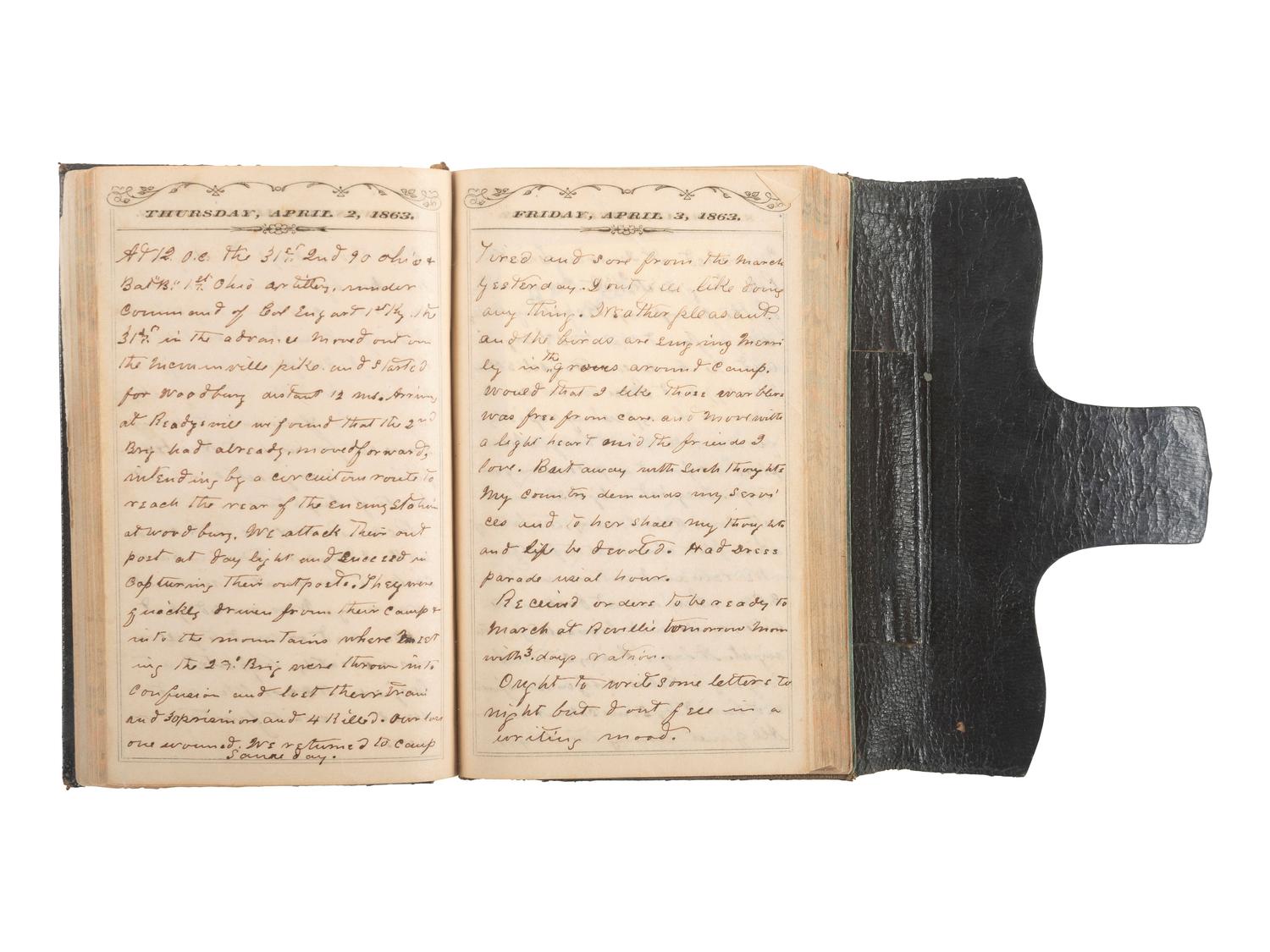[CIVIL WAR]. Diary of Jesse B. Connelly, 31st Indiana Regiment, including description of the Second Battle of Murfreesboro (or Battle of Stones River).