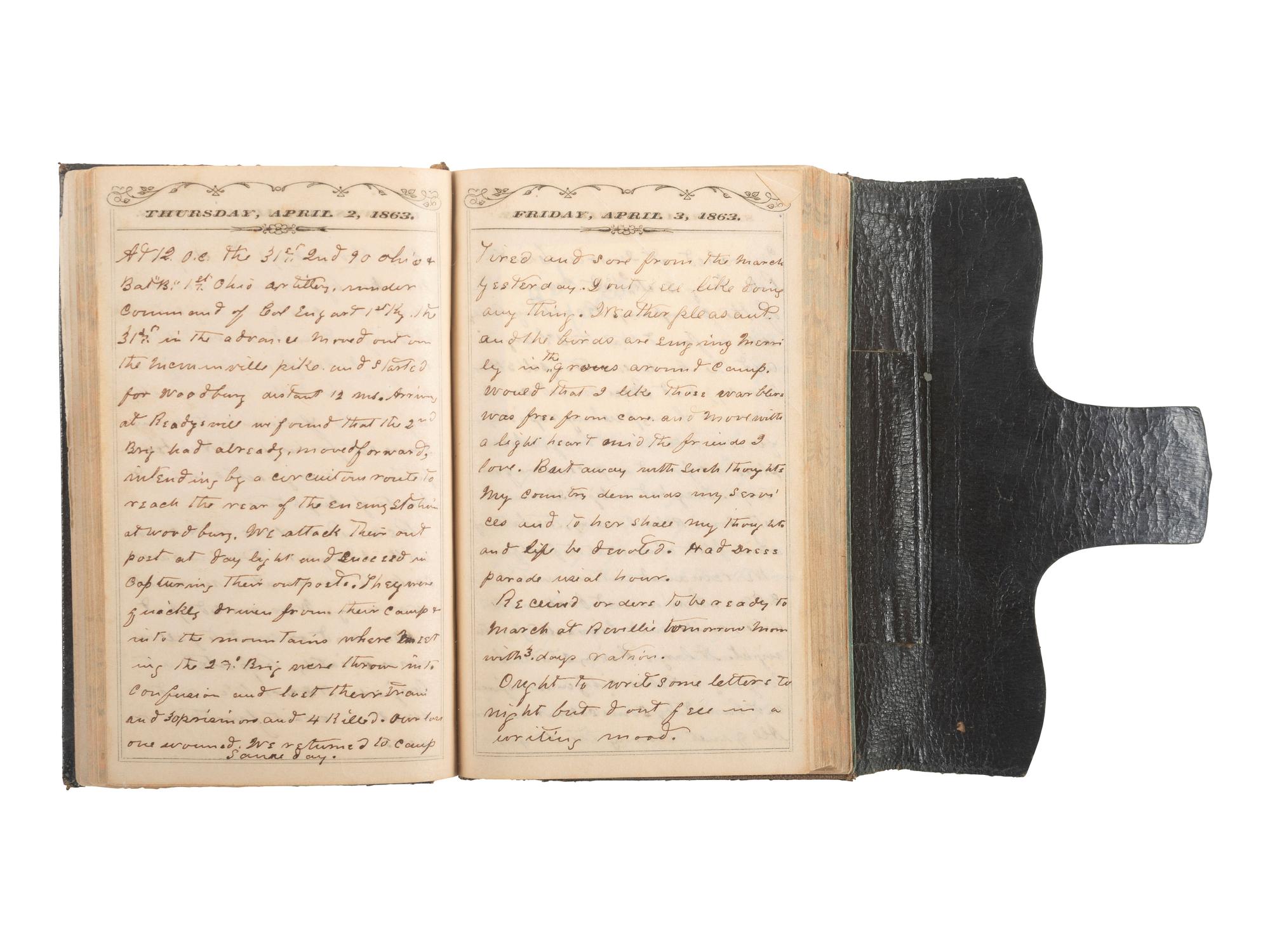 [CIVIL WAR]. Diary of Jesse B. Connelly, 31st Indiana Regiment, including description of the Second Battle of Murfreesboro (or Battle of Stones River).