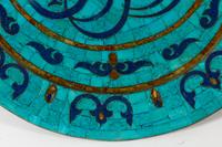 A Pair of Middle Eastern Turquoise, Lapis Lazuli and Amber Inlaid Plaques