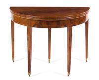 A George III Mahogany Flip-Top Table Height 29 1/4 x width 39 1/4 x depth 19 1/2 inches (closed).