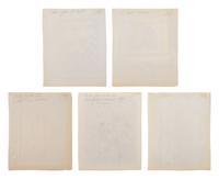 A group of five photographs depicting architectural elements ( Ancien monastère des Bénédictins anglais, 269 rue Saint-Jacques , 1905; Hôtel Gouthières, rue Pierre Bulet 6 , 1905; Porte, L'église Saint-Paul , 1911; Panthéon (porte) , 1911-1912; Saint-Roch - Chaire , 1912)