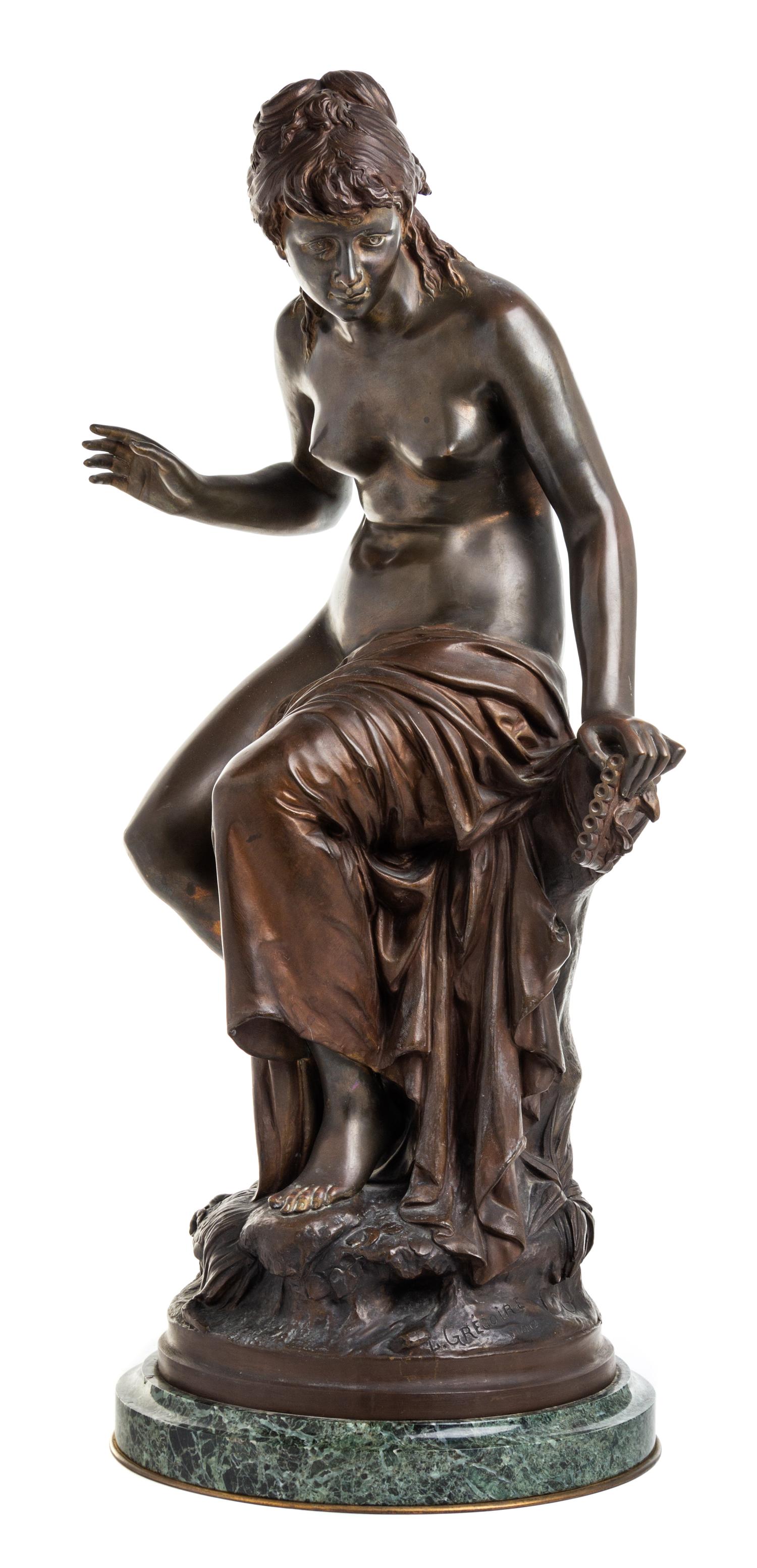 Leon Gregoire, (French, 1840-1890), Seated Nude with Pipes