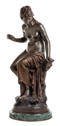 Leon Gregoire, (French, 1840-1890), Seated Nude with Pipes