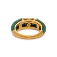 Malachite, Diamond, and Yellow Gold Ring
