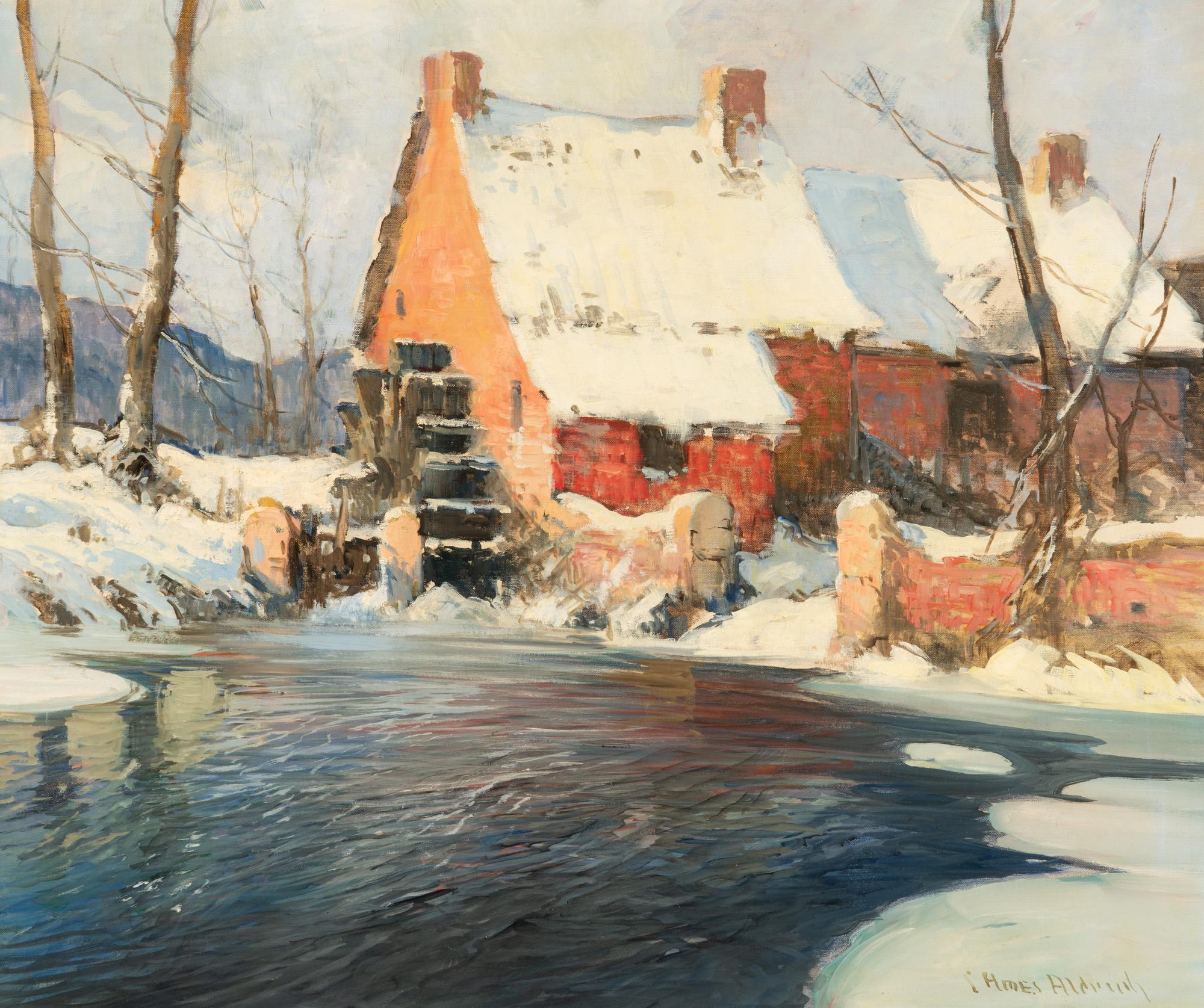 Winter Scene with Mill