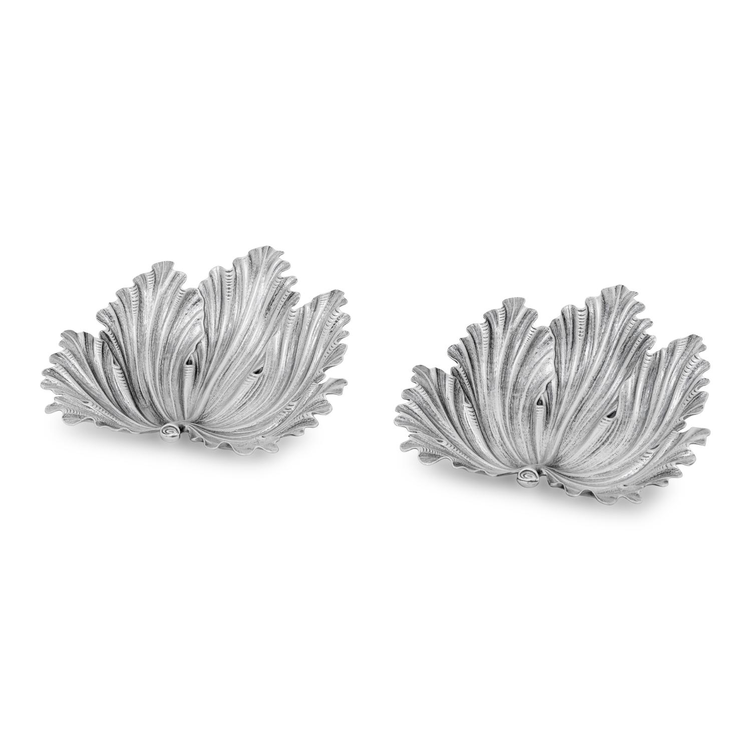 A Pair of Buccellati Acanthus Leaf Form Dishes