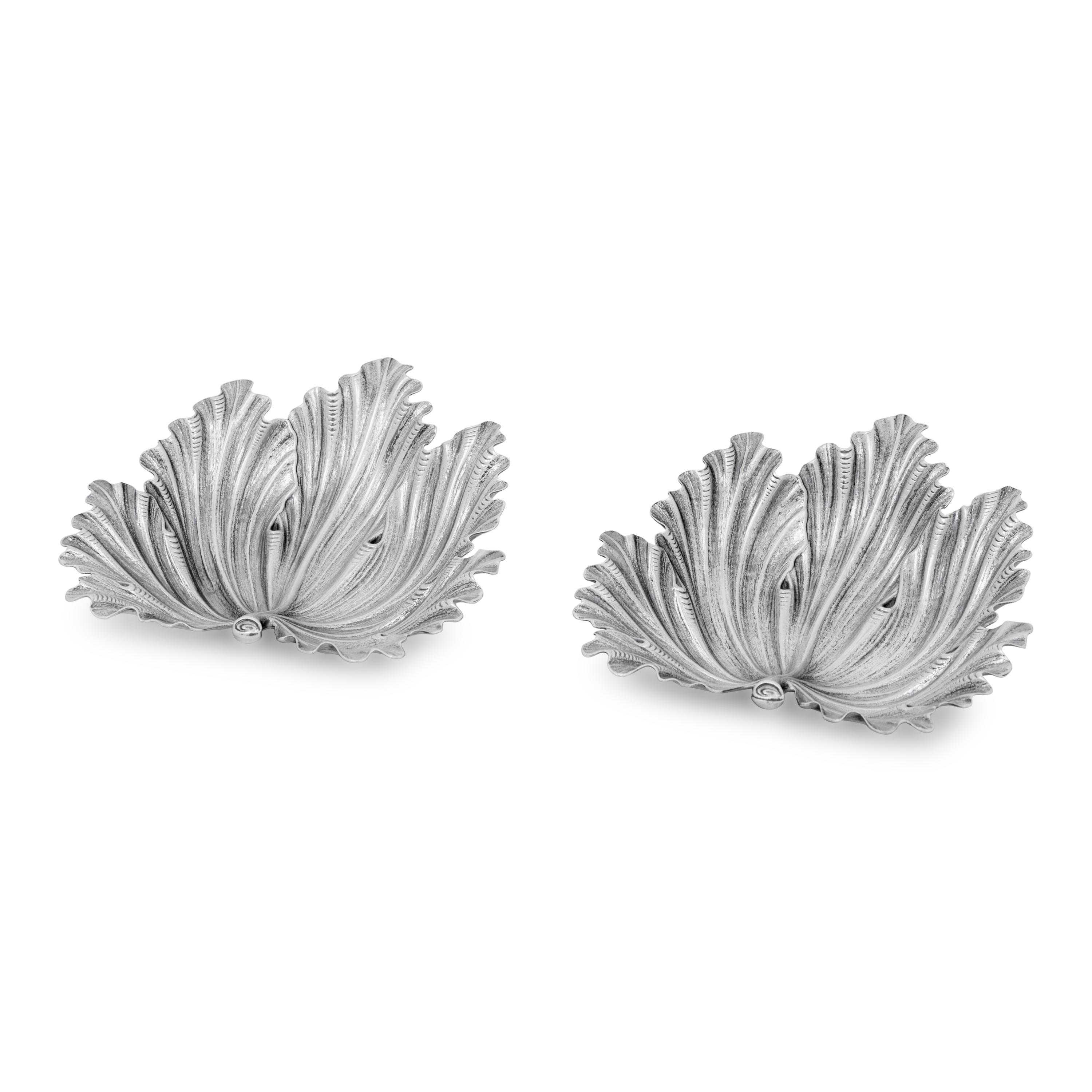 A Pair of Buccellati Acanthus Leaf Form Dishes