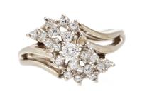 A 14 Karat White Gold and Diamond Ring, 4.00 dwts.