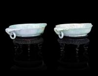 A Pair of Jadeite Marriage Bowls